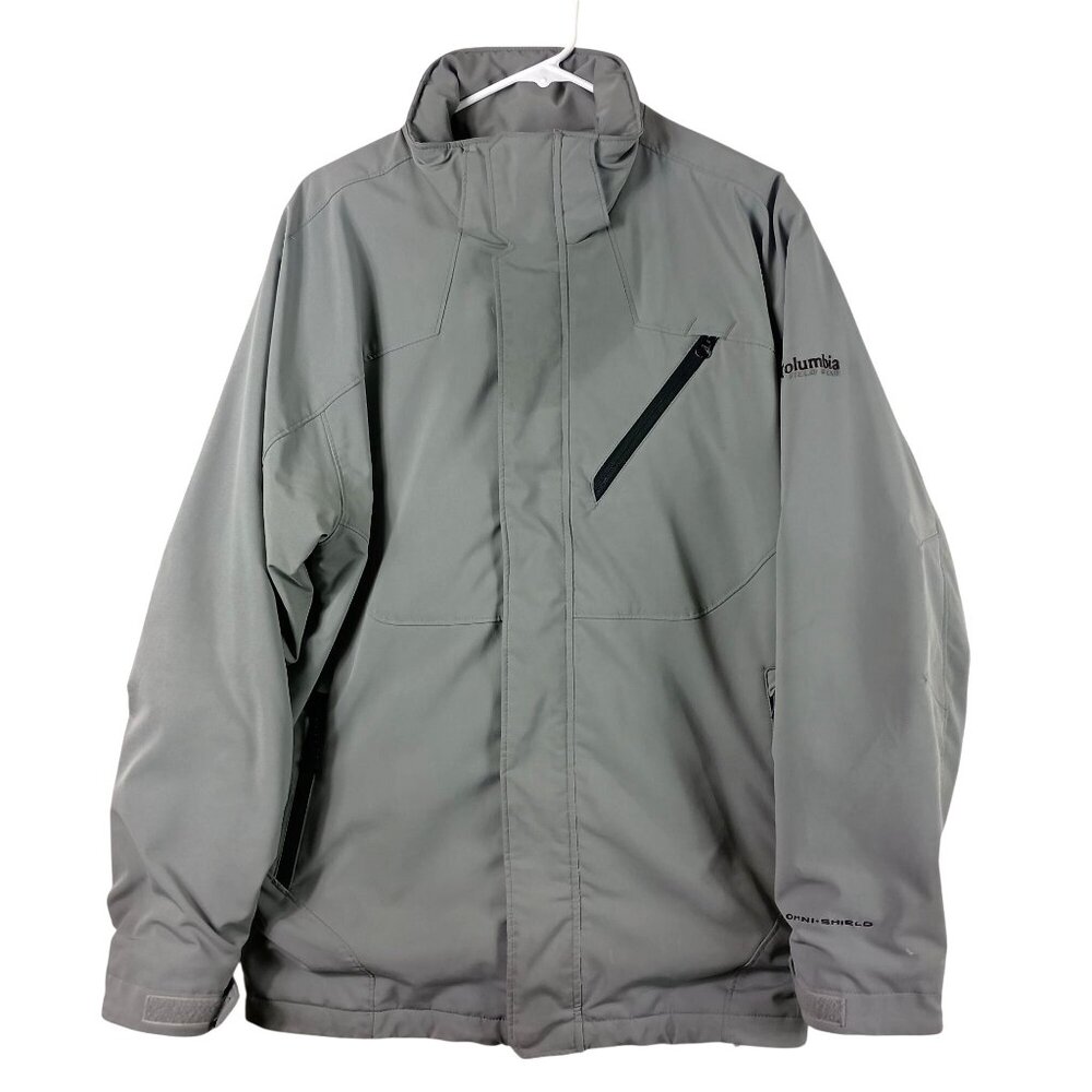 Columbia Field Gear Jacket Mens L Gray Omni Shield Gorpcore Outdoor Fleece Lined